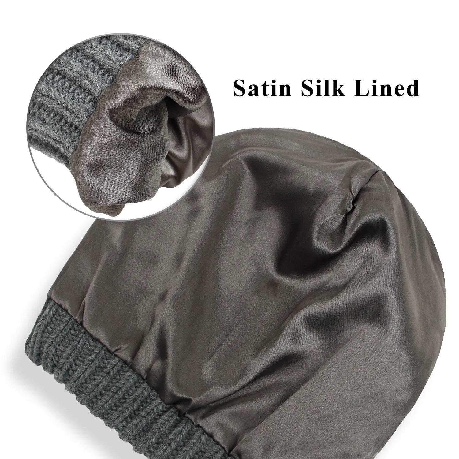 Satin Lined Slouchy Beanie